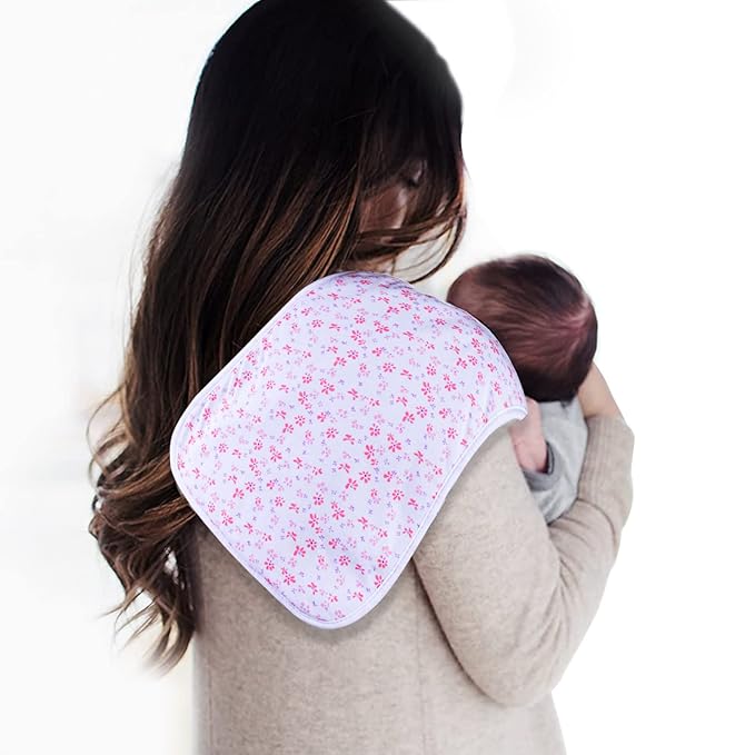 Hakochia Burp Cloths for Baby Girls Organic Cotton Large Burp Clothes Extra Absorbent Soft Burping Rags Spit Up Cloth Sets for Newborns 8 Pack