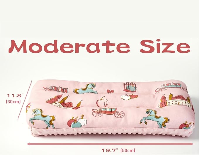 Reidio 1Pcs Toddler Pillow Double Sided Breathable Soft Cotton & Minky Dot Fabric Kids Pillow Cute Small Pillow Machine Washable (Yellow)