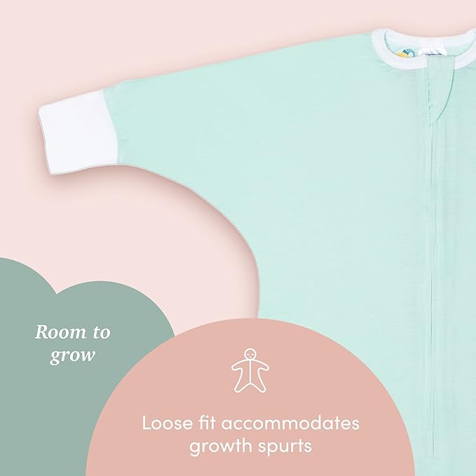 SleepingBaby Flying Squirrel Toddler Pajamas with Practical Zipper for Quick Diaper Changes and Travel Comfort - Mint - 2-3T