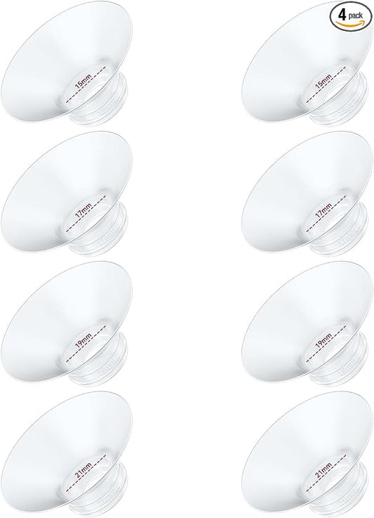 8PC Flange Insert 15/17/19/21mm Compatible with Momcozy M5/M6//M9 Wearable Breast Pump Replacement, BPA Free Silicone M5/M6/M9 Flange Inserts Same Suction as OEM(8PC-4Size)