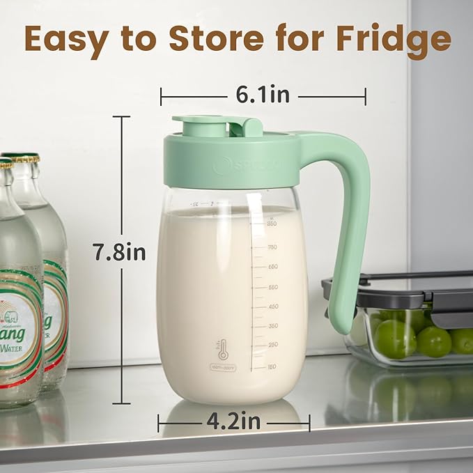 Breast Milk Pitcher Glass Resistant to Heat and Cold, 32 oz Leak-Proof Formula Storage Container with Wide Mouth, Milk Storage Bottle Container for Formula, Preparing Bottles, and Breastmilk Storage