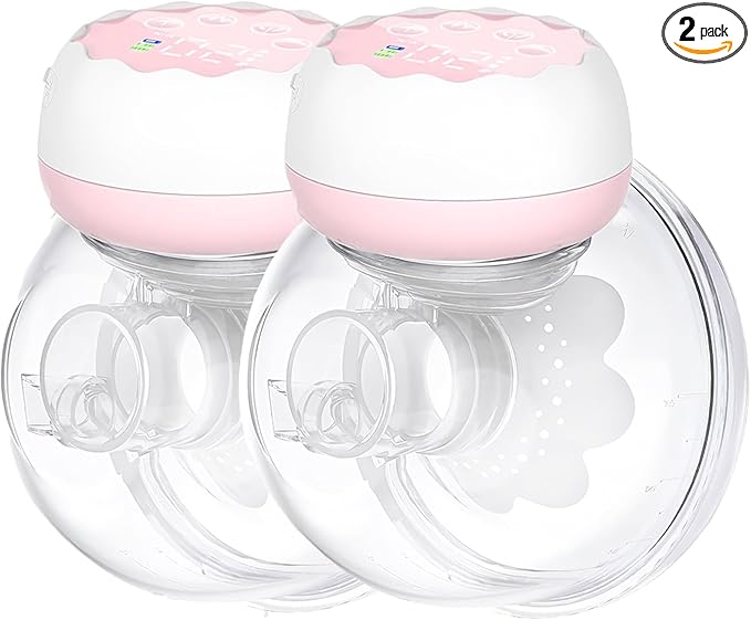 Electric Hands-Free Breast Pumps, Wearable Breast Pump with 4 Modes, 12 Levels, LCD Display, Memory Function Rechargeable with Massage and Pumping Mode 24mm Flange (2 Pack)