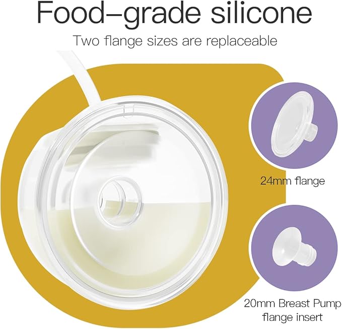 Phanpy Wearable Breast Pump Milk Collector Cup, New Cup Parts, Original Phanpy Breast Pump Replacement Accessories, 24 mm Flange and 20mm Insert Included, 15 oz / 420 ml, 2 Piece