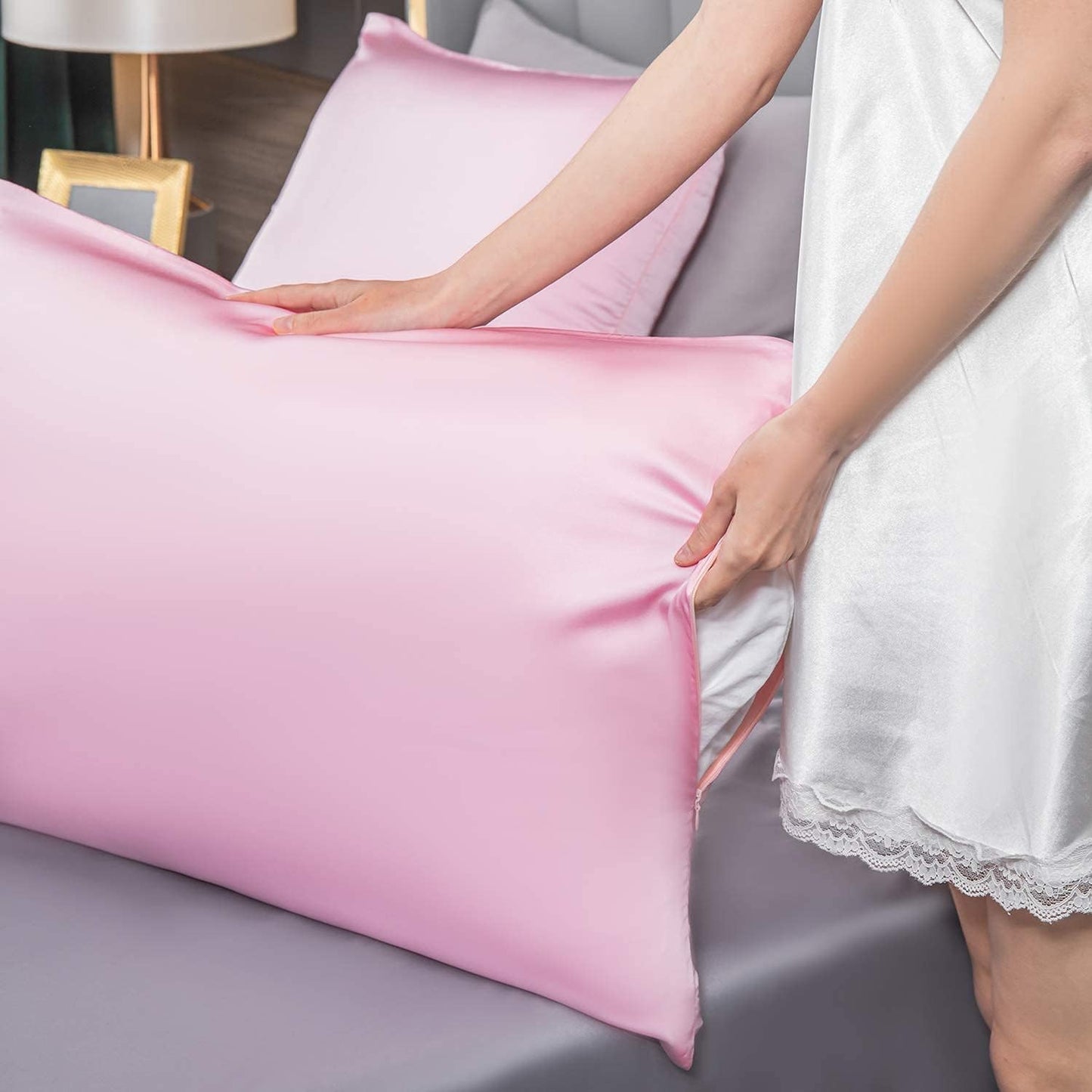 Mulberry Silk Pillowcase for Hair and Skin,Toddler Size Kids Silk Pillow Case with Hidden Zipper,Allergen Proof Dual Sides Soft Breathable Smooth Silk Pillow Cover(Toddler,Pink)