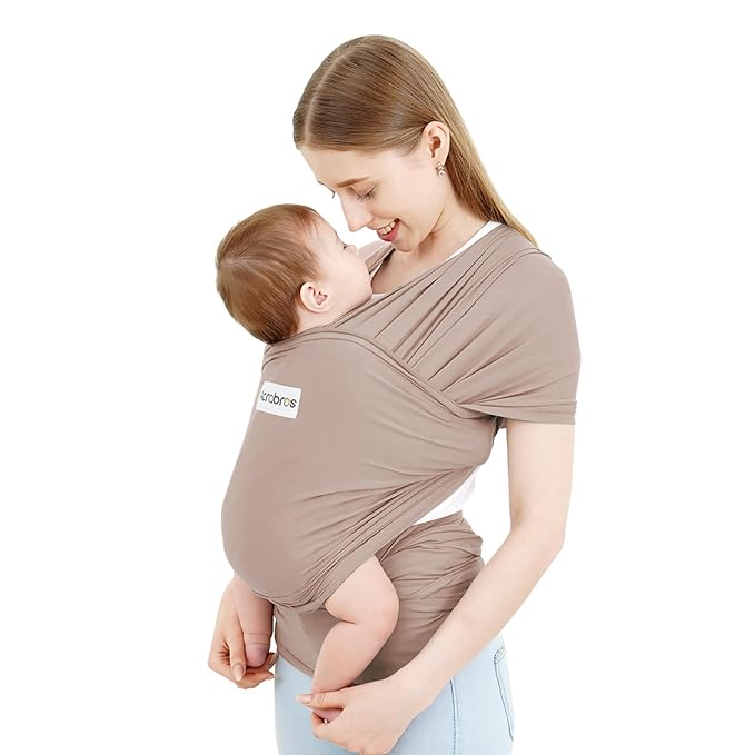 Acrabros Baby Wrap Carrier,Hands Free Baby Carrier Sling,Lightweight,Breathable,Softness,Perfect for Newborn Infants and Babies Shower Gift,Dark Cappuccino
