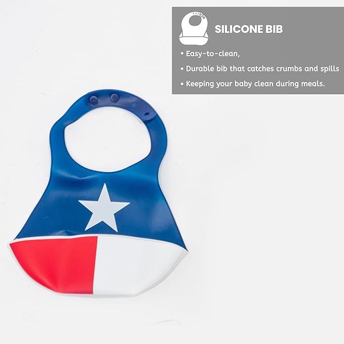 Refresh-A-Baby Feeding Essentials Kit for Feeding on The go Includes: Universal Bottle Top Adaptor Resealable Container Silicone Bib Clear Travel Bag & More (Texas Star)