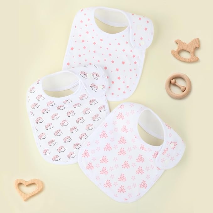 Baby Bibs Soft and Absorbent Organic Cotton Bandana Drool Bibs Set for Boys Girls Newborn 0-36 Months
