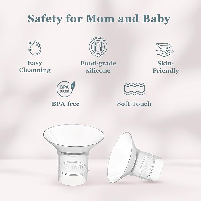 Flange Insert 10PCS 13/15/17/19/21mm Compatible with Most 24mm Wearable Breast Pumps. Essential Flange Sizing Kit for Breast Pump Replacement Accessories