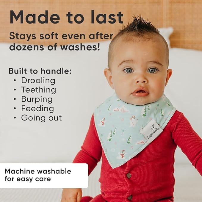 Copper Pearl Baby Bandana Bibs - 4 Pack Soft Cotton Bibs for Drooling & Teething, Absorbent, Adjustable Fit, Many Styles