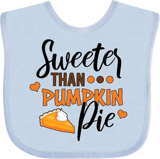 inktastic Thanksgiving Sweeter Than Pumpkin Pie Baby Bib