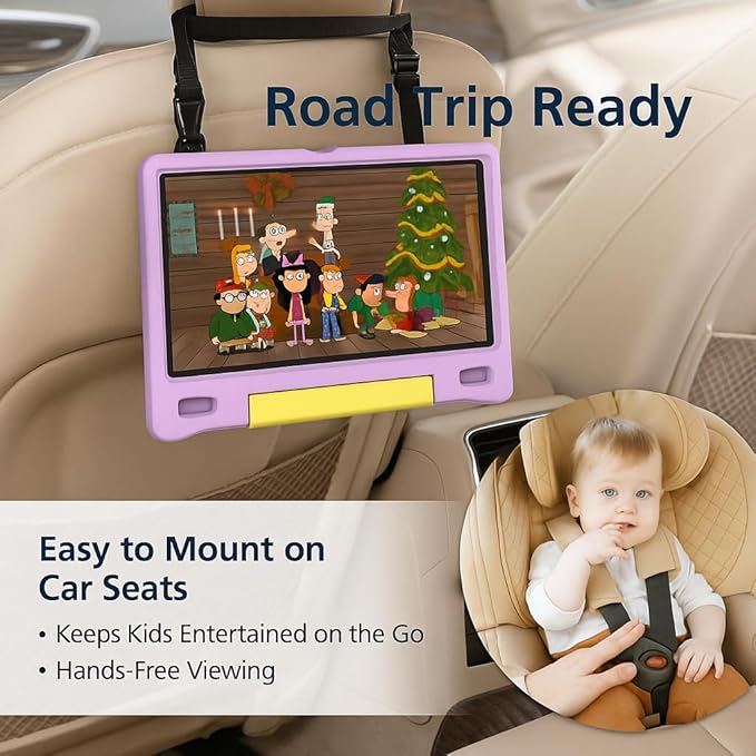 10.1 Inch Kids Tablet with Shockproof Case | Android 14, 64GB+8GB RAM, 12H Battery | Parental Control, Google Kids Space & Preloaded Educational Apps | WiFi 6, HD Display, Ages 3-12