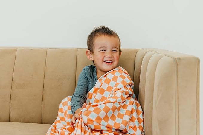 Copper Pearl Large Premium Knit Baby Swaddle Receiving Blanket 'Mickey Mouse Check'