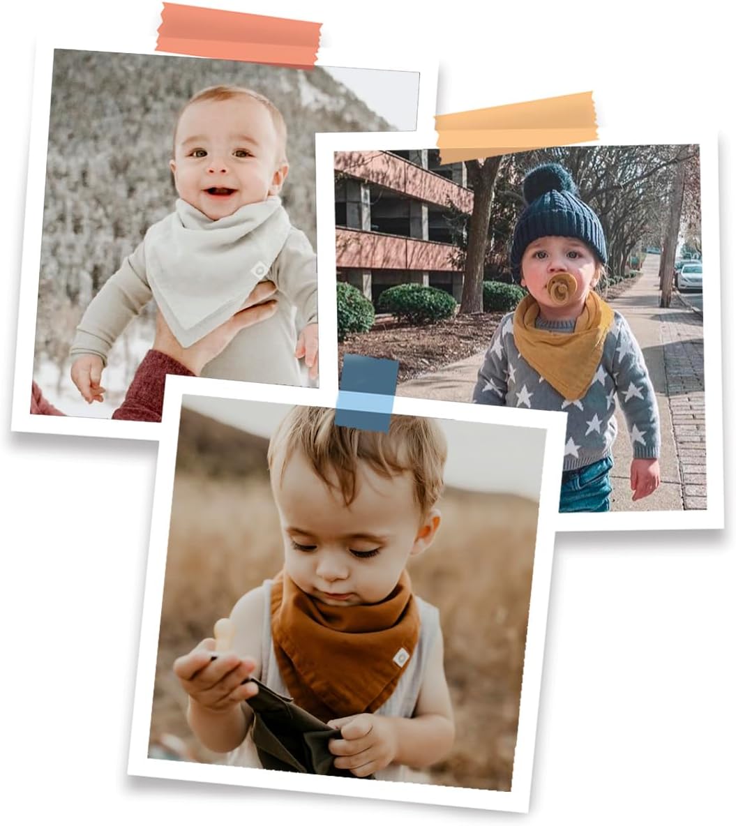 Kishu Baby Indi Organic Baby Bandana Bibs – Fairtrade 4-Way Reversible Drool Bibs for Boys & Girls – Unisex (Set of 5)