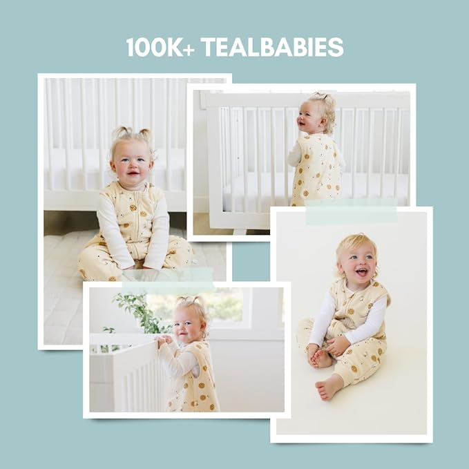 Tealbee Dreamsuit Toddler Sleep Sack with Feet – Walker Sleep Bag with Legs, Rayon made from Bamboo, Winter 1.5 TOG, 2-Way Zipper, 12m-2T - Cookies