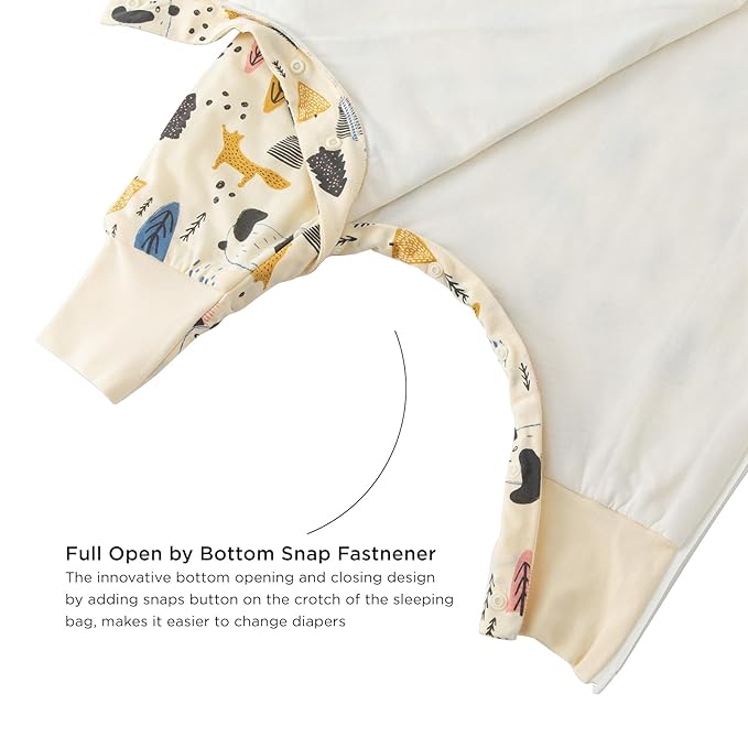 Duomiaomiao 1.5 TOG Toddler Sleep Sack 24-36 Months 100% Cotton Four Season Side Open Zipper Baby Sleep Sack with Feet, Breathable Toddler Wearable Blanket