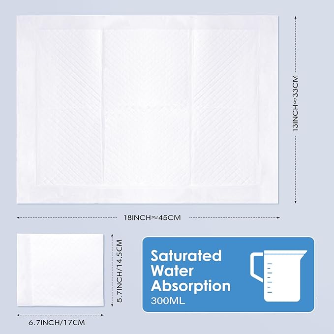 Disposable Changing Pads for Baby, 50 Pack 13" x 18" Super Soft Diaper Changing Pad Liners, Ultra Absorbent & Waterproof Baby Pee Pads Underpads for Changing Pad Cover Table Mat Sheet