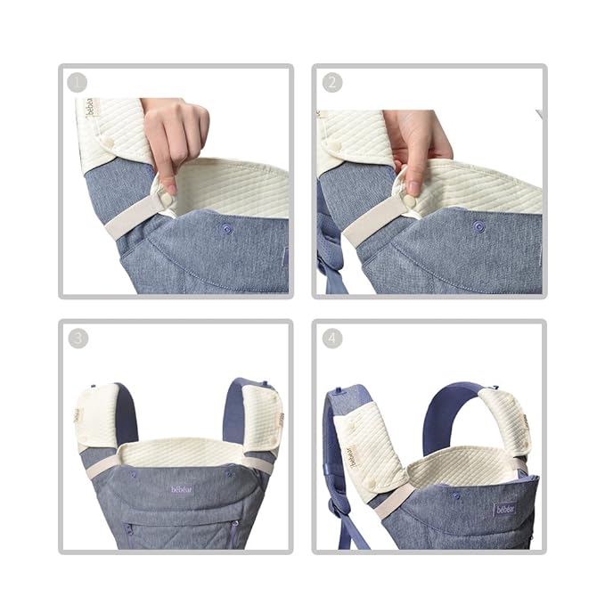 Bebamour Drool and Teething Reversible Cotton Pad For All Carry Positions Baby Carrier White Drool Bib For Boys & Girls（White）