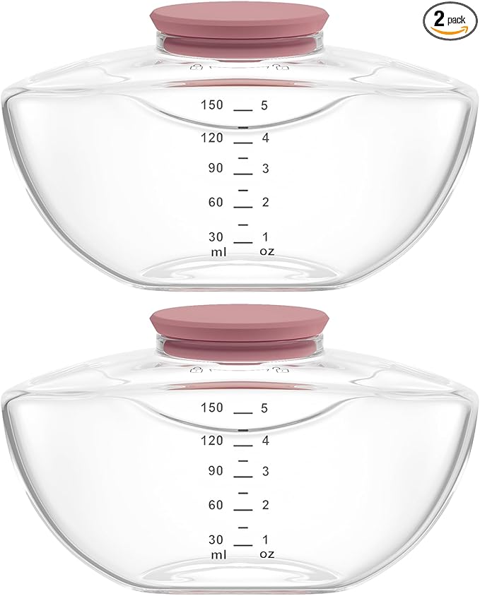 2 Pack Breastmilk Pump Storage Bottles Compatible with Momcozy Upgraded M9, Breast Milk Container, Breastfeeding Essentials, Not Original Mom Cozy Parts