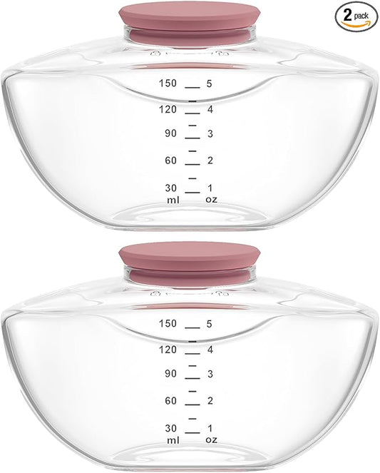 2 Pack Breastmilk Pump Storage Bottles Compatible with Momcozy Upgraded M9, Breast Milk Container, Breastfeeding Essentials, Not Original Mom Cozy Parts