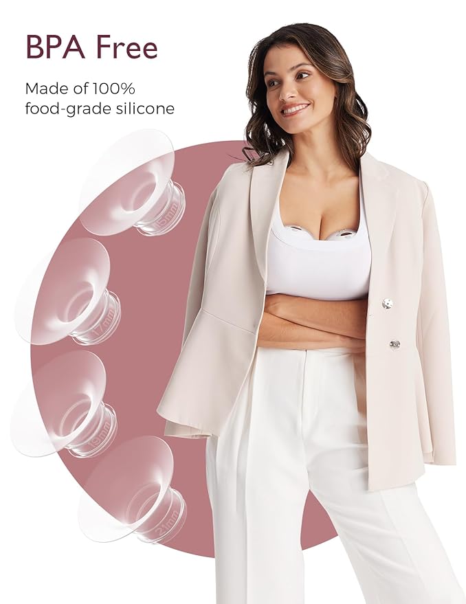 Momcozy Original Replacement Accessories for M5| M6| M9, Food-Grade Silicone & BPA Free, Original Breastfeeding Parts, Inserts 21mm, 4 Pack