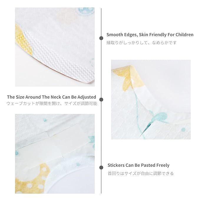 Baby and Infant Disposable Travel Bibs - Soft, Leakproof, for Toddlers Babies, Feeding, Traveling, (60PCS) Snail