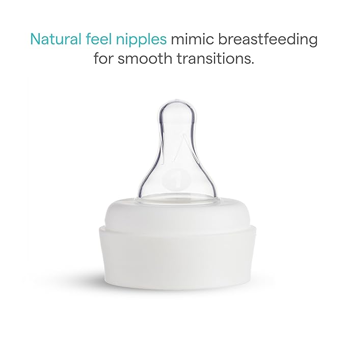 Munchkin Bond Silicone Coated Glass Baby Bottles - Anti-Colic Feeding System with Natural Feel Nipples, 4 Ounce, 2 Pack, White