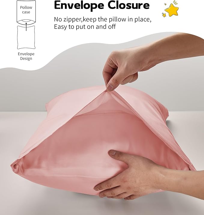 Deep Dream Toddler Pillowcases for 13x18 Pillow 2 Pack, 100% Cotton Travel Pillow Case Cover, 600 Thread Count Cotton Pillow Covers, Soft & Breathable Small Pillow Cases Envelope Closure, Pink