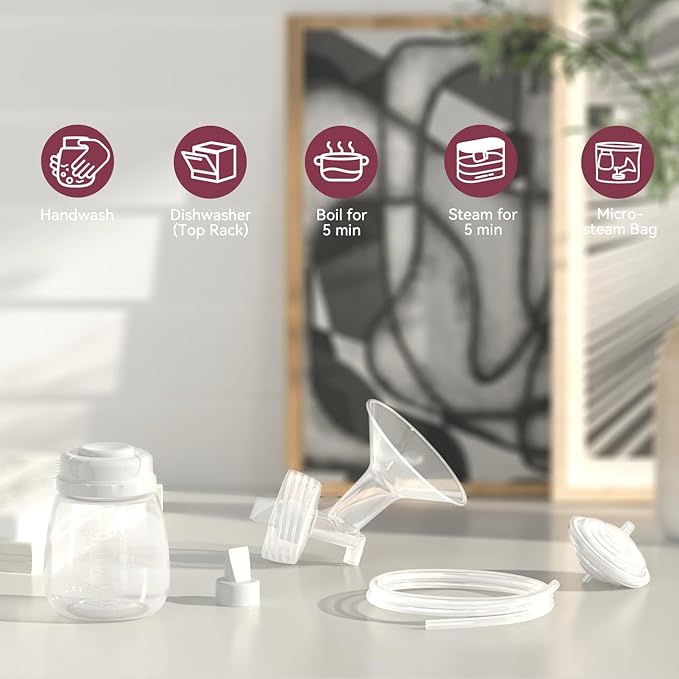 24mm Flange Set for Spectra, Premium Replacement Pump Parts Kits Compatible w Spectra S1 S2 9 Plus Include Bottles Flange Duckbill Valve Tubing Backflow Protector, Not Original Accessories