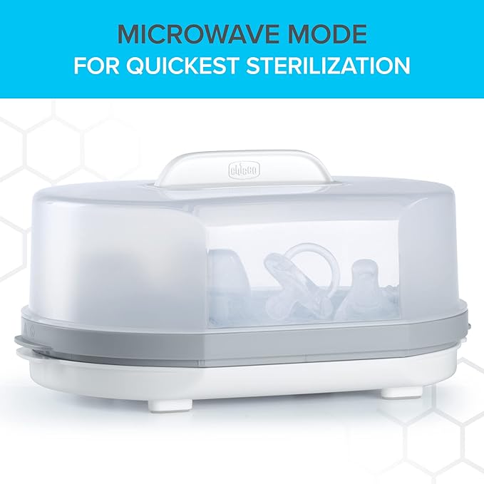 Chicco 3-in-1 Modular Electric Steam Sterilizer for Baby Bottles, Feeding Accessories, and More | Eliminates 99.9% of Germs | 3 Configurations | Automatic Shut-Off and Quiet Operation