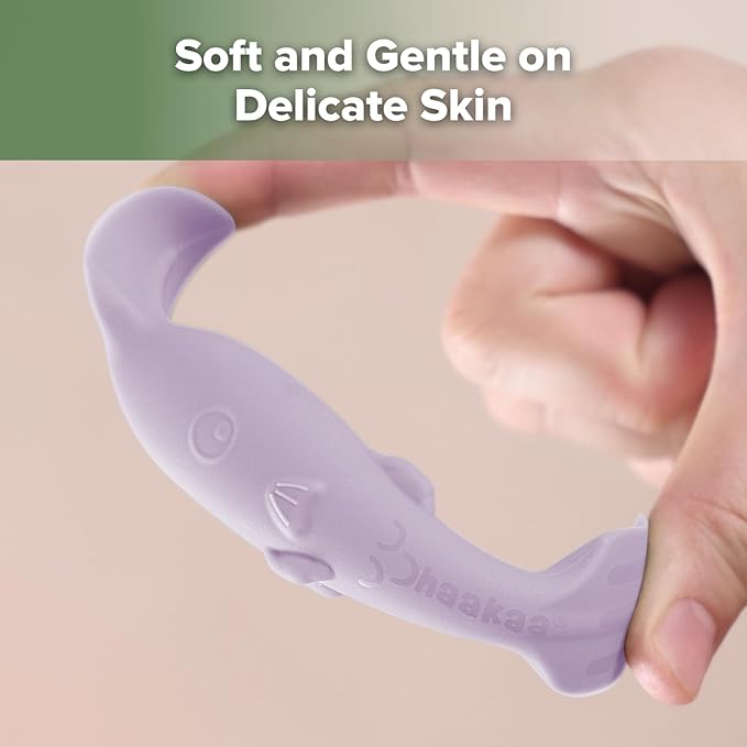 haakaa Baby Diaper Cream Spatula, NoMess Dual-Ended Silicone Diaper Rash Cream Applicator with Hygienic Case, Butt Spatula for Baby