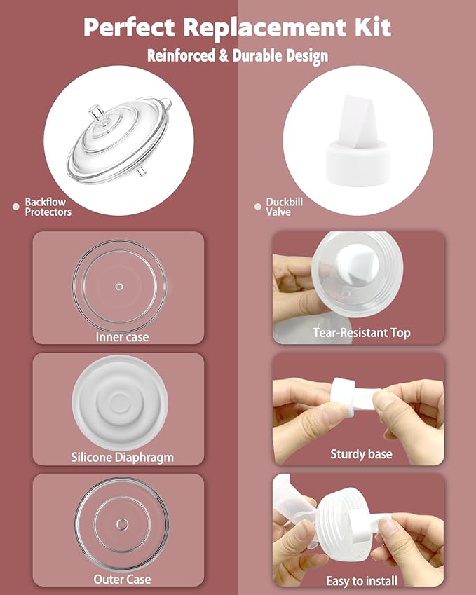 4packs 13mm Full Breast Replacement Pump Parts for Spectra S1 S2 9 Plus Synergy Gold Include 13mm Flange,Valve,Backflow Protector,Tube,Bottle,Caps, Fit for Motif Luna Cimilre Ameda MYA Pump