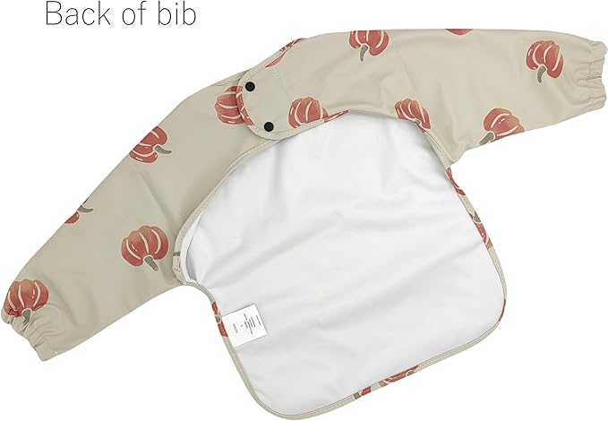 GZMM Waterproof Baby Bibs,Infant Toddler Long Sleeve Feeding Bib With Food Catcher,Easy Clean & Washable