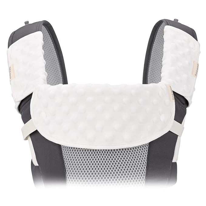 Bebamour Drool and Teething Reversible Cotton Pad For All Carry Positions Baby Carrier White Drool Bib For Boys & Girls(Strawberry)