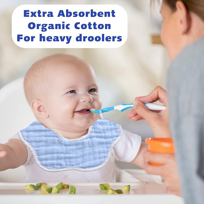 Muslin Baby Bibs for Drooling and Teething Newborn Drool Bibs for Baby Girl Boy
