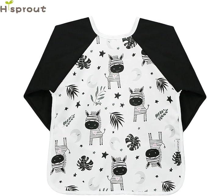 Infant Toddler Baby Waterproof Sleeved Bib, Bib with Sleeves&Pocket, 6-24 Months