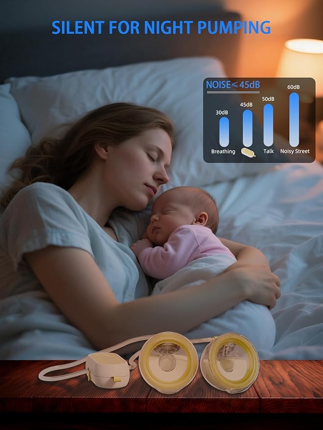 1308 Hands Free Breast Pump | SPA-Level Comfort Wearable Breastfeeding Pump 3 Modes & 9 Levels, Low-Noise Electric Breast Pump Portable for Office & Home Use (27mm Shield, 21/24mm Flange)