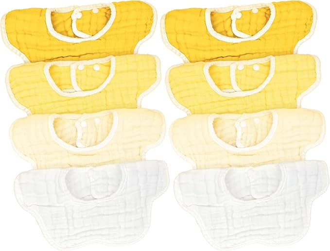 Baby Bibs Muslin Bibs 8 Pack for Drooling and Teething for Unisex Girls Boys
