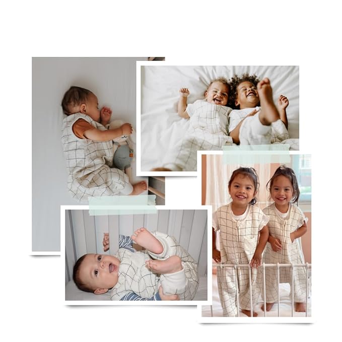 Tealbee Dreamsuit Toddler Sleep Sack with Feet – Walker Sleep Bag with Legs, Rayon made from Bamboo, Summer 0.8 TOG, 2-Way Zipper, 2T-3T - Checkered