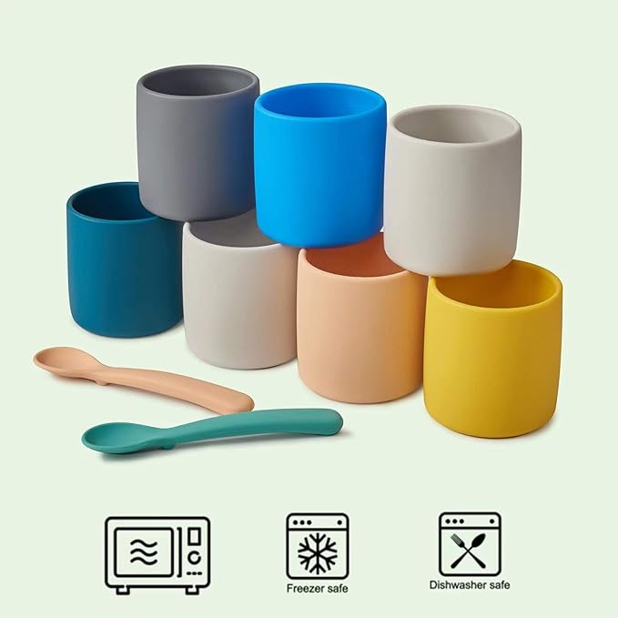 Silicone Toddler Cup 6 oz,Toddler Open Cups Study and Durable, for Baby Shower Gifts, Training Cups for Toddlers 1-3 years (Pink)