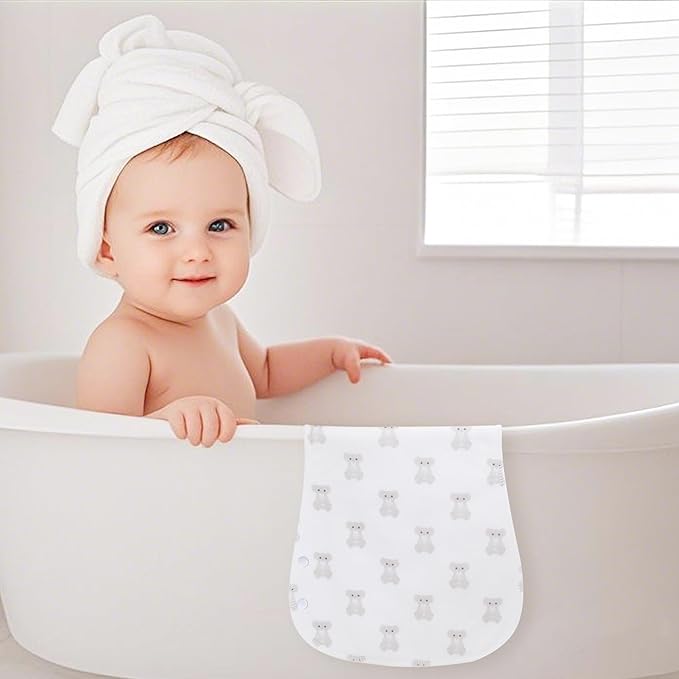 2-in-1 Burp Cloths and Baby Bibs - 6 Pack Large Super Absorbent Soft Cotton Burping Cloths for Spit Up, 3 Layers Thick Baby Burp Rags for Girls & Boys