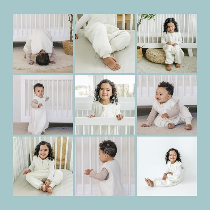 Tealbee Dreamsuit Toddler Sleep Sack with Feet – Walker Sleep Bag with Legs, Rayon made from Bamboo, All Season 1.2 TOG, 2-Way Zipper, 3T-4T - Undyed