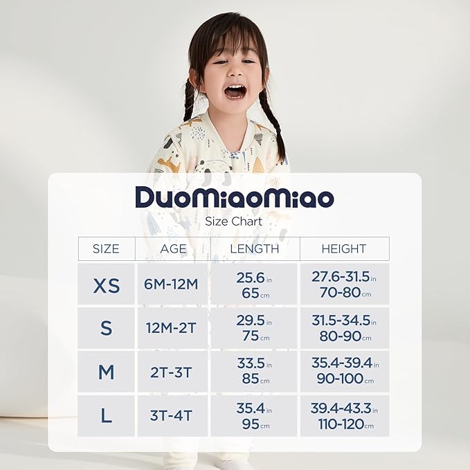 Duomiaomiao Unisex Baby Sleep Sack, 3.5 TOG Winter Cotton Toddler Sleeping Bag with Feet, 2-Way Zipper for Early Walkers