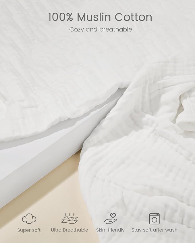 Hooded Baby Towels for Newborn, 2 Pack 100% Muslin Cotton Baby Bath Towel with Hood for Baby Toddler and Kids, Large 35x35 Inch Baby Boy & Girl Towels, Essentials Must Have