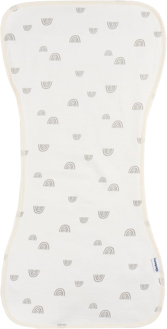 Gerber Baby Unisex Burp Cloths 5-Pack, Pink Rainbows, Size 10.5" x 21"