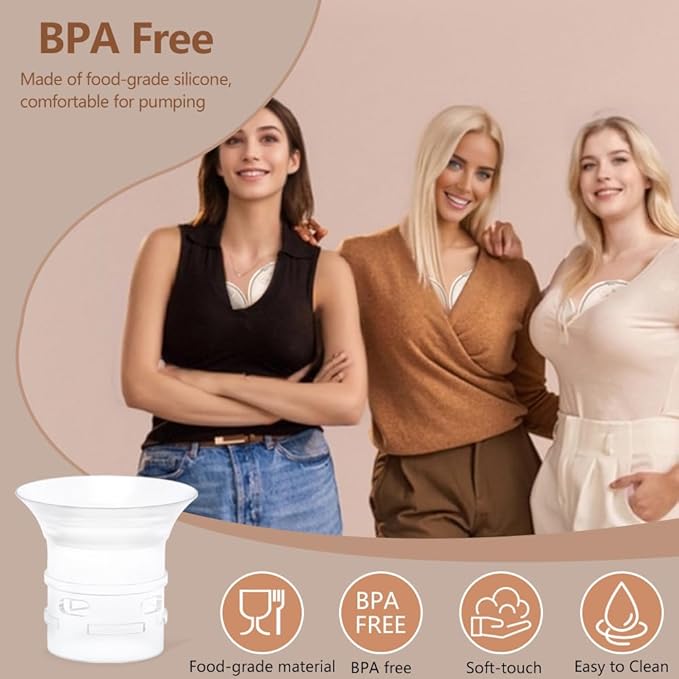 2pcs 21mm Flange Insert Compatible with eufy S1 Pro/S1/E10/E20, Fit for Momcozy M9/M6/M5/S12 pro Breast Pump, Replace for Spectra/Medela/MomMed/eufy/Lansinoh/Elvie with 24mm Flange/Shield