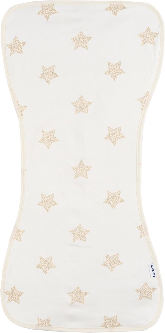 Gerber Baby Unisex Burp Cloths 5-Pack, Tan Grey, Size 10.5" x 21"