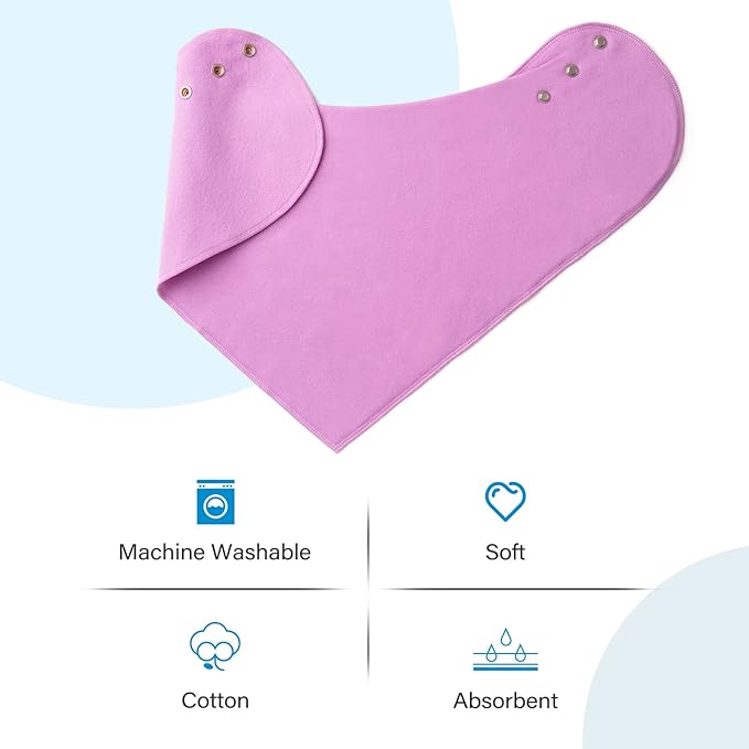 Adult Drool Bib for Special Needs, Large Elderly Bandana, Teen Bib for Women Men, Soft Absorbent Set for Kids