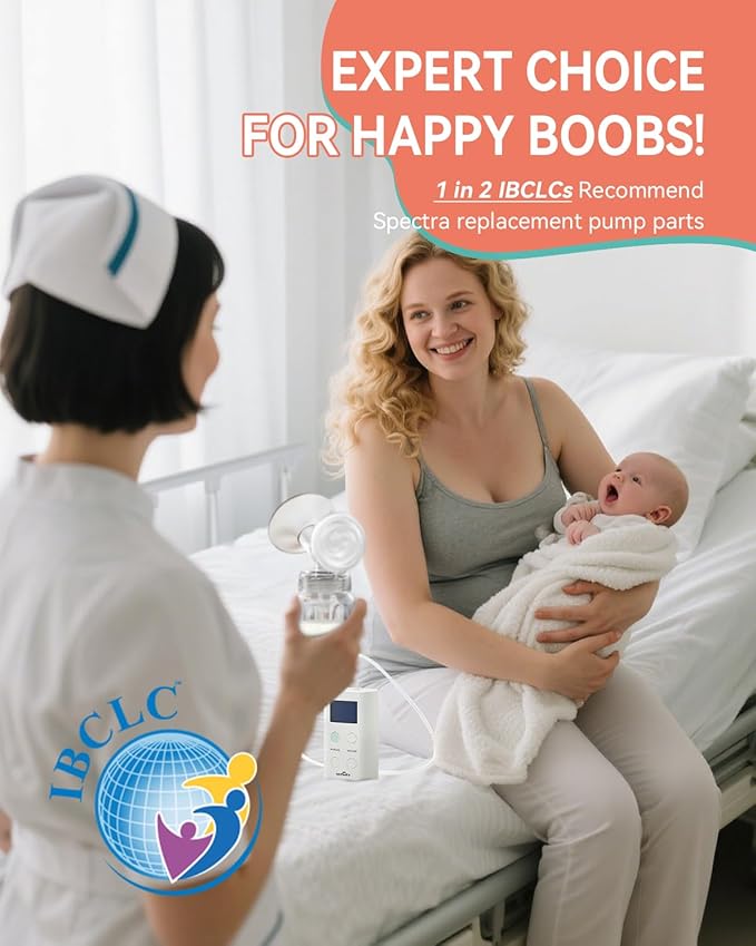 BPA-Free Breast Pump Replacement Parts: 2 Piece 27MM Flange & Valve Kit Compatible with Spectra S1/S2/9 Plus (Not Original Spectra Accessories)