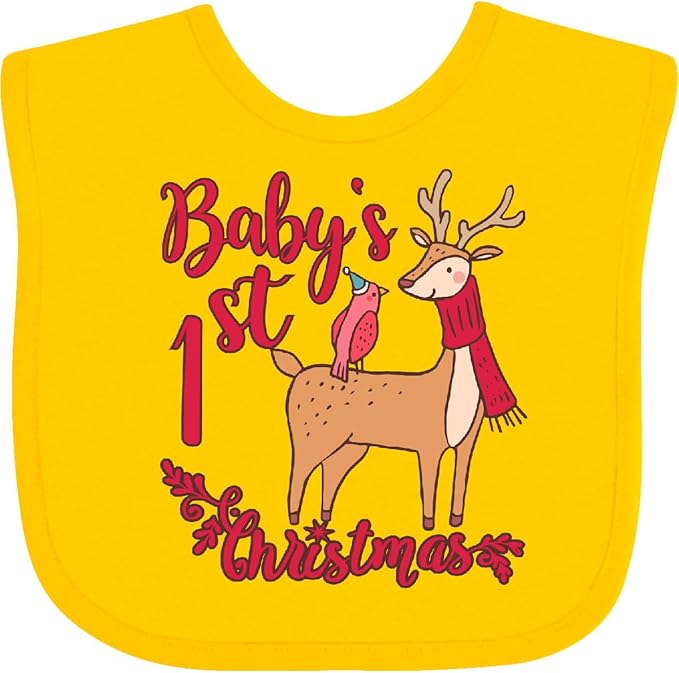 inktastic Baby's First Christmas Baby Bib