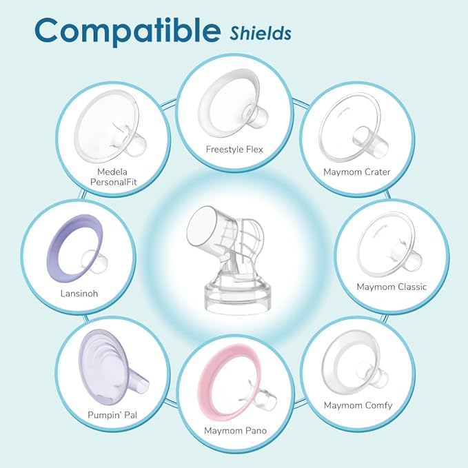 Maymom Connector Compatible with Medela Flanges. Not Original Medela Personalfit Connector. Compatible with Pump in Style Symphony Swing Breastpumps, and Maymom Flanges; 2pc/pk
